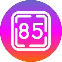 Eighty Five Line Gradient Circle Icon vector