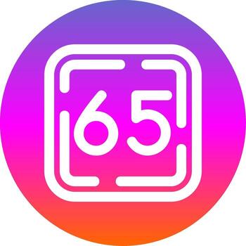 Sixty Five Line Gradient Circle Icon vector