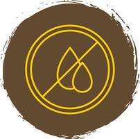 Water Scarcity Line Circle Yellow Icon vector