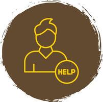 Help Line Circle Yellow Icon vector