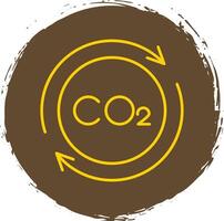 Carbon Cycle Line Circle Yellow Icon vector