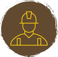 Engineer Line Circle Yellow Icon vector