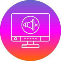 Mute Line Gradient Circle Icon vector