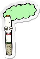 sticker of a cartoon happy cigarette png