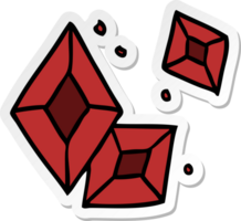 sticker cartoon doodle of some ruby gems png