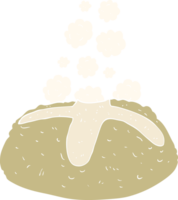 flat color illustration of a cartoon loaf of bread png