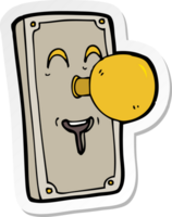 klistermärke av en tecknad dörrknopp png
