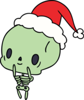 kerst cartoon van kawaii skelet png