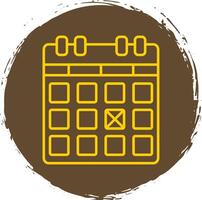 Calender Line Circle Yellow Icon vector