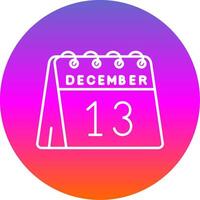 13th of December Line Gradient Circle Icon vector