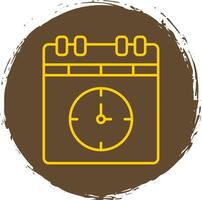 Deadline Line Circle Yellow Icon vector