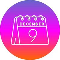 9th of December Line Gradient Circle Icon vector