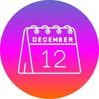 12th of December Line Gradient Circle Icon vector