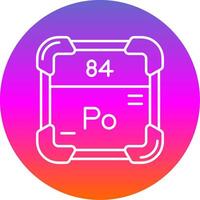 Polonium Line Gradient Circle Icon vector