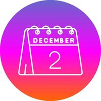 2nd of December Line Gradient Circle Icon vector