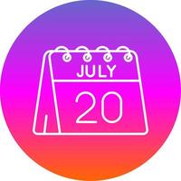 20th of July Line Gradient Circle Icon vector