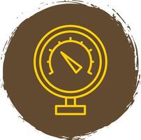 Pressure Meter Line Circle Yellow Icon vector