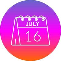 16th of July Line Gradient Circle Icon vector