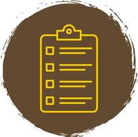 Clipboard Line Circle Yellow Icon vector