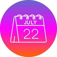 22nd of July Line Gradient Circle Icon vector