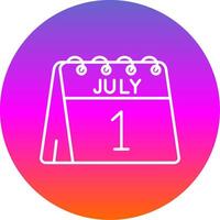 1st of July Line Gradient Circle Icon vector