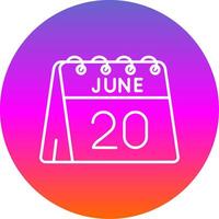 20th of June Line Gradient Circle Icon vector