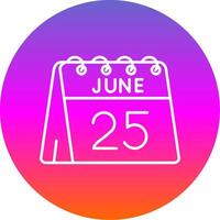 25th of June Line Gradient Circle Icon vector