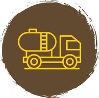 Tanker Line Circle Yellow Icon vector