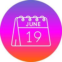 19th of June Line Gradient Circle Icon vector
