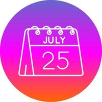 25th of July Line Gradient Circle Icon vector