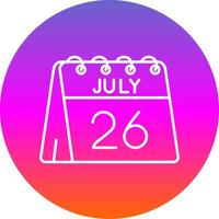 26th of July Line Gradient Circle Icon vector