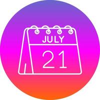 21st of July Line Gradient Circle Icon vector