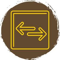 Opposite Arrow Line Circle Yellow Icon vector