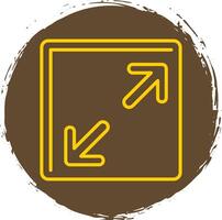 Resize Line Circle Yellow Icon vector