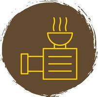 Meat Grinder Line Circle Yellow Icon vector