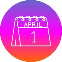 1st of April Line Gradient Circle Icon vector