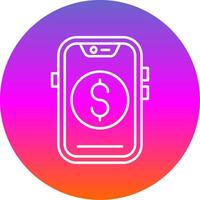 Dollar Line Gradient Circle Icon vector