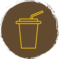 Drinks Line Circle Yellow Icon vector