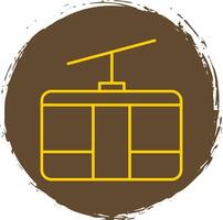 Cableway Line Circle Yellow Icon vector