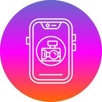 Camera Line Gradient Circle Icon vector