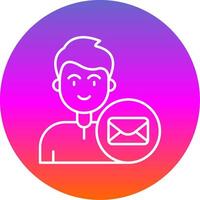 Email Line Gradient Circle Icon vector