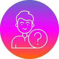 Question Line Gradient Circle Icon vector