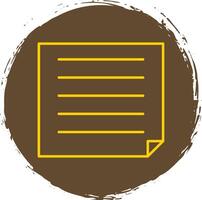 Post It Line Circle Yellow Icon vector