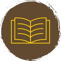 Book Reading Line Circle Yellow Icon vector