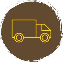 Cargo Van Line Circle Yellow Icon vector