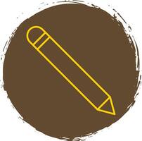 Pen Line Circle Yellow Icon vector