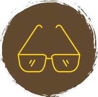 Glasses Line Circle Yellow Icon vector