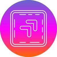 Chevron Line Gradient Circle Icon vector