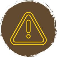 Warning Sign Line Circle Yellow Icon vector