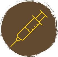 Injection Line Circle Yellow Icon vector